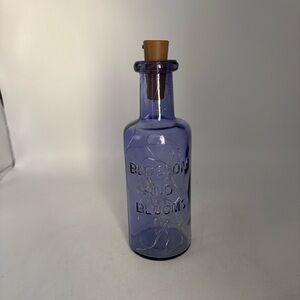 Vintage 8.5 Inch Tallglass Blossom and Blooms bottle with plus fairy lights Rare